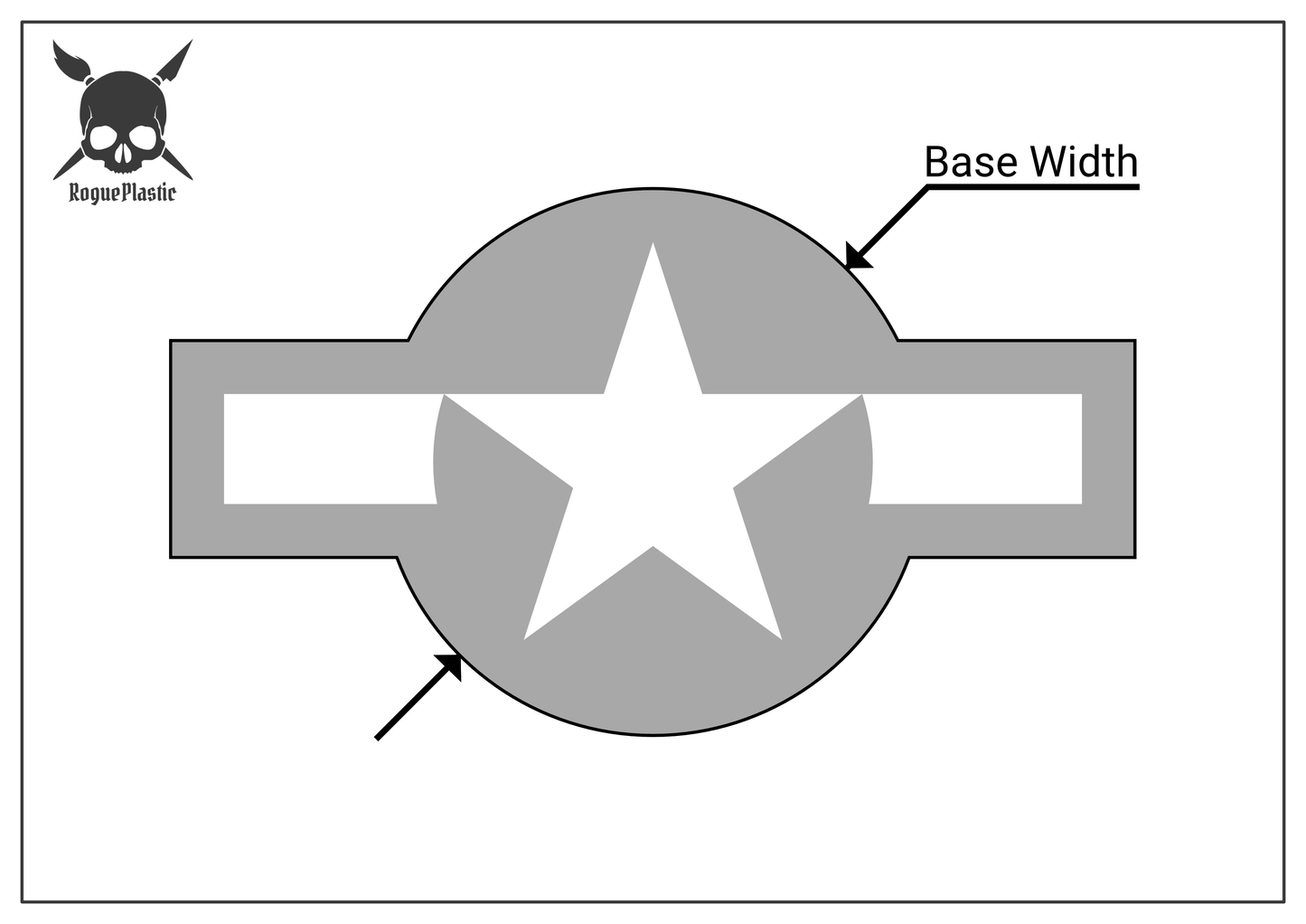 Scale Model Airplane Flight Stand With Roundel Base - United States Air Force (Mid WW2 and Post War)