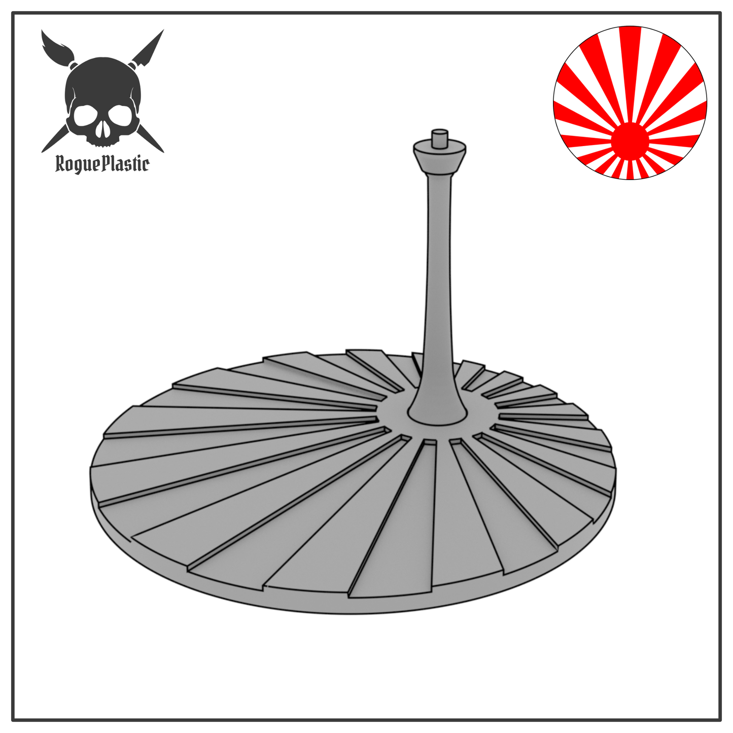 Scale Model Airplane Flight Stand With Roundel Base - Rising Sun