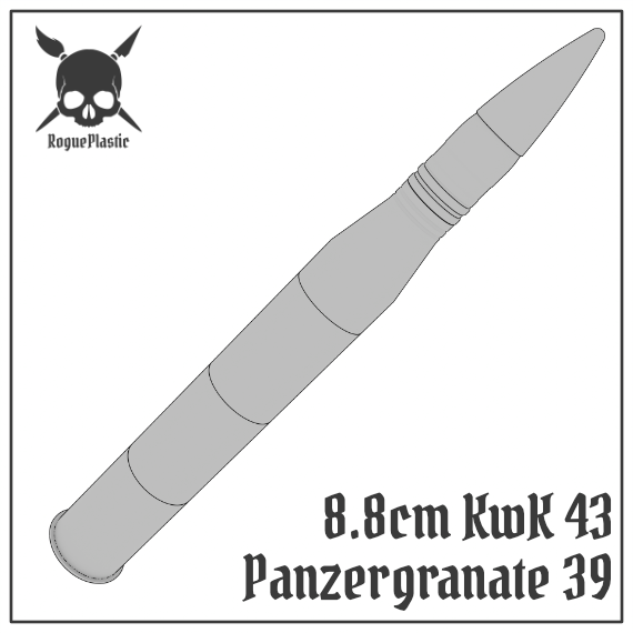 8.8cm Panzergranate 39 KwK 43 Full size Tank Round Replica