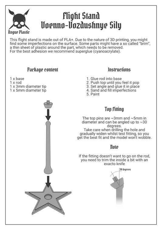 Scale Model Airplane Flight Stand With Roundel Base - Soviet Air Force