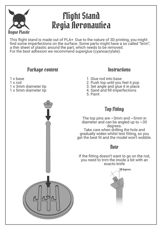 Scale Model Airplane Flight Stand With Roundel Base - Regia Aeronautica (WW2)