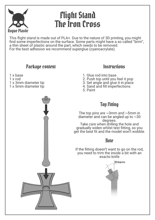 Scale Model Airplane Flight Stand With Roundel Base - The Iron Cross