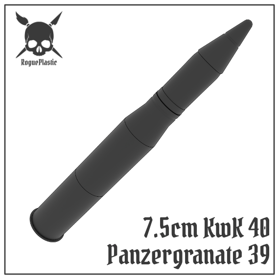 7.5cm Panzergranate 39 KwK 40 Full size Tank Round Replica
