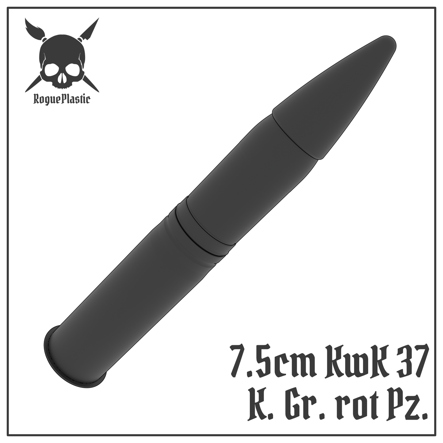 7.5cm Panzergranate KwK 37 Full size Tank Shell Replica