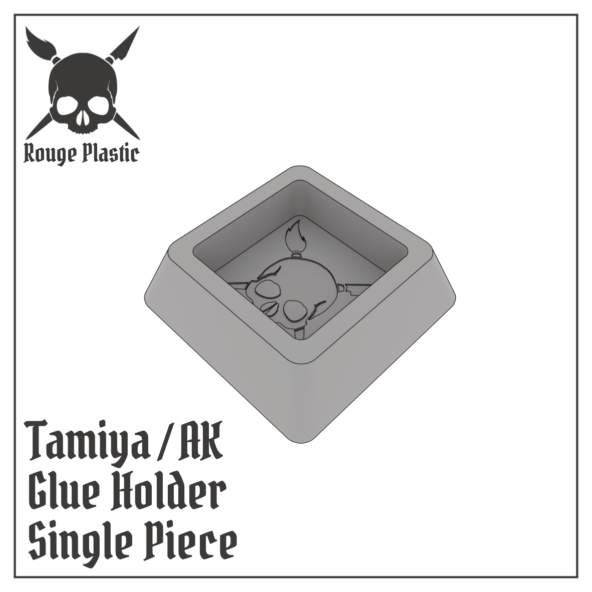 Glue Liquid Bottle Holder For Tamiya and AK - Single Or Modular (Compatible with other Tamiya and AK square bottles)