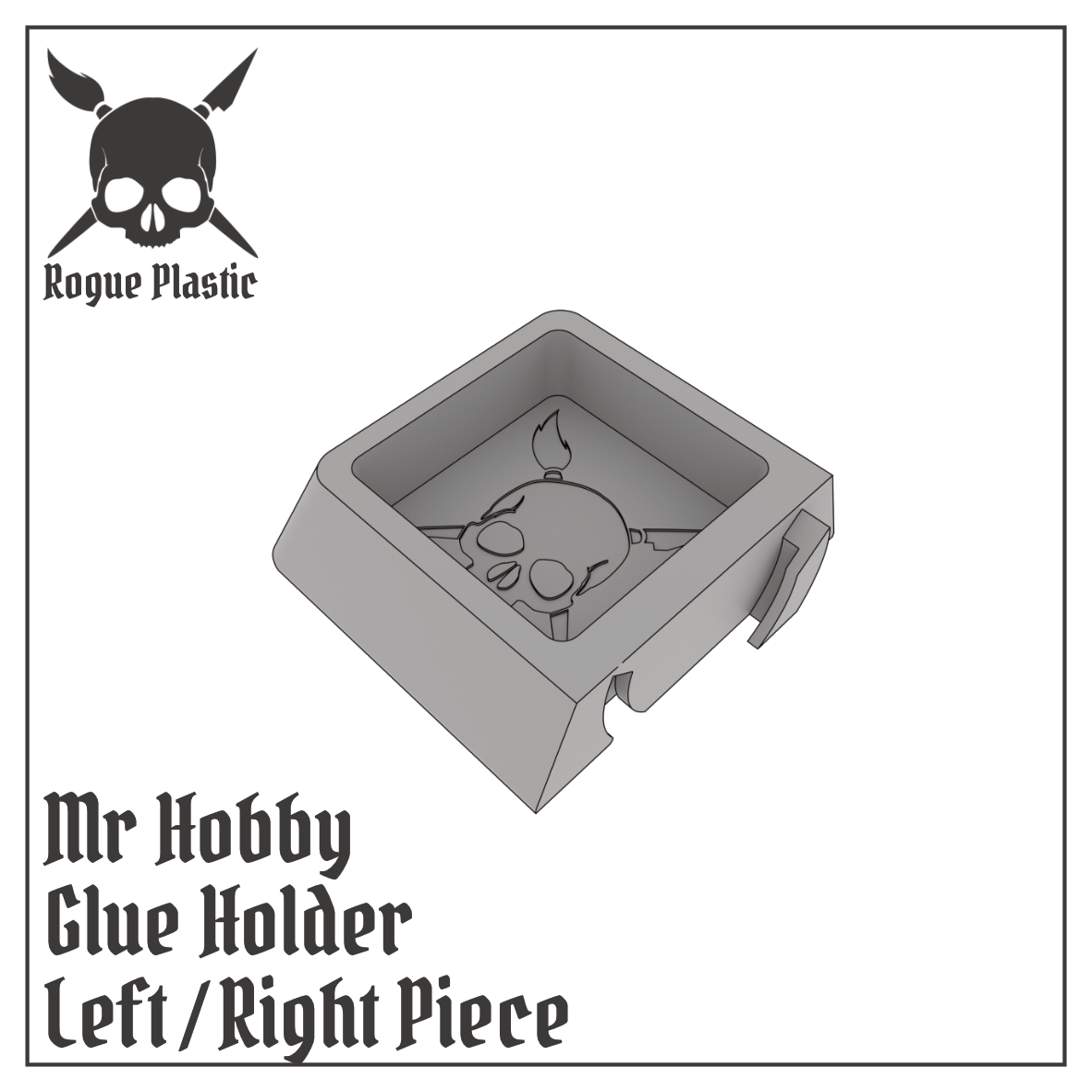 Glue Liquid Bottle Holder For Mr Hobby - Single Or Modular (Compatible with other Mor Hobby  square bottles)