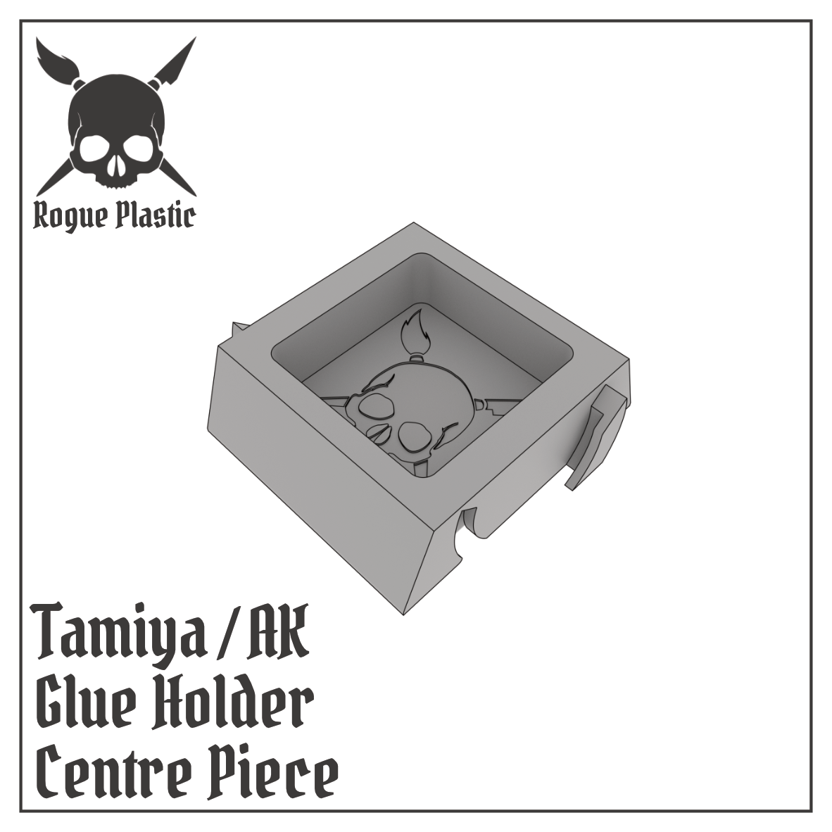 Glue Liquid Bottle Holder For Tamiya and AK - Single Or Modular (Compatible with other Tamiya and AK square bottles)