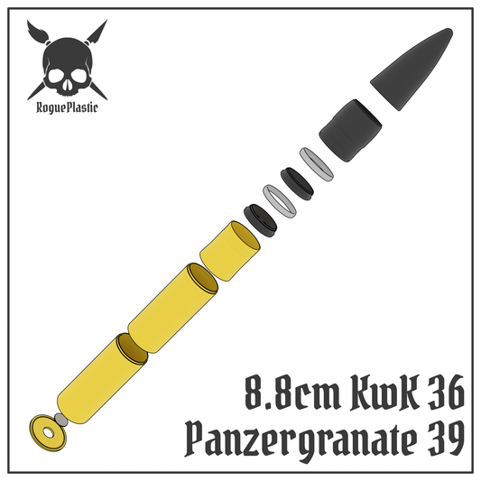 8.8cm Panzergranate 39 KwK 36 Full size Tank Round Replica