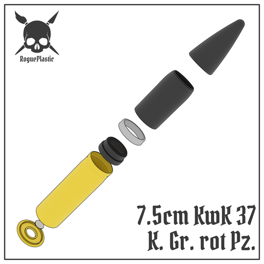 7.5cm Panzergranate KwK 37 Full size Tank Shell Replica