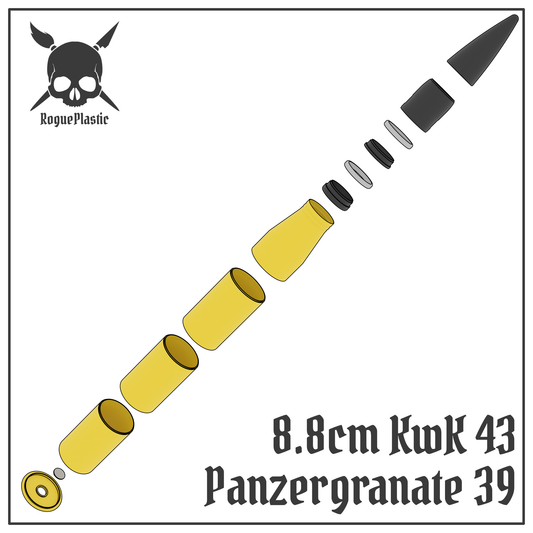 8.8cm Panzergranate 39 KwK 43 Full size Tank Round Replica