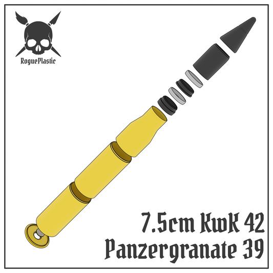 7.5cm Panzergranate 39 KwK 42 Full size Tank Round Replica