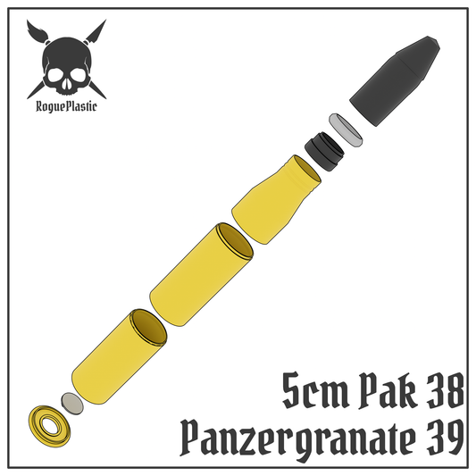 5cm Panzergranate 39 Pak 38 Full size Tank Shell Replica
