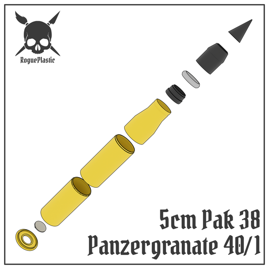 5cm Panzergranate 40/1 Pak 38 Full size Tank Shell Replica