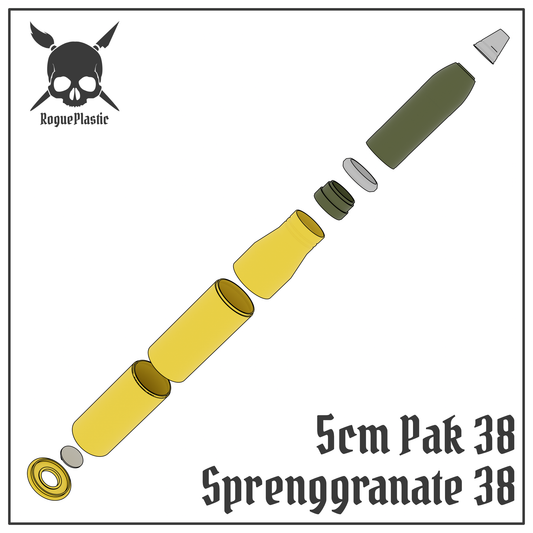 5cm Sprenggranate 38 Pak 38 Full size Tank Shell Replica