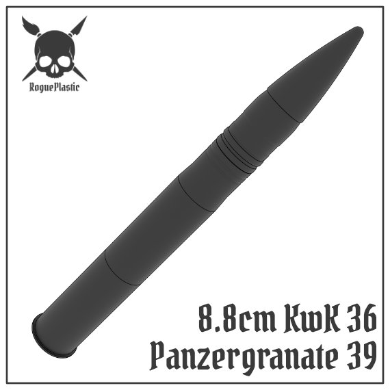 8.8cm Panzergranate 39 KwK 36 Full size Tank Round Replica