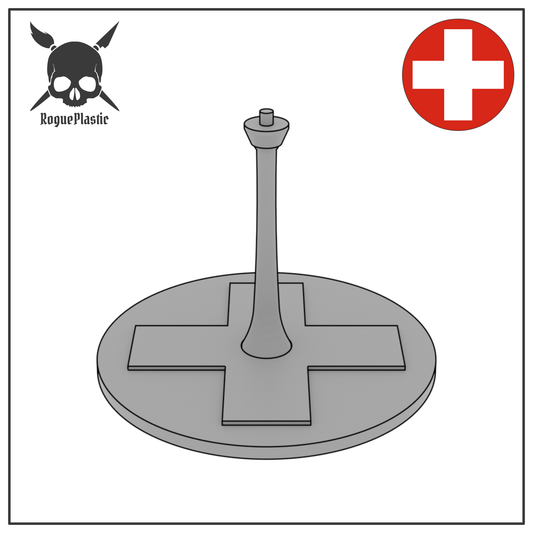 Scale Model Airplane Flight Stand With Roundel Base - Swiss Air Force