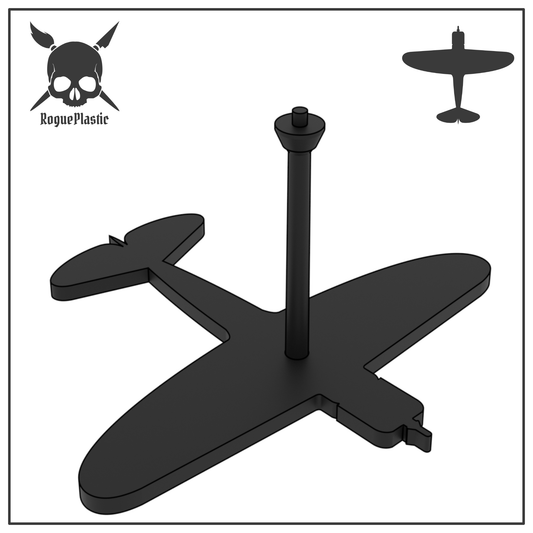 Scale Model Airplane Flight Stand With Silhouette Base - Republic P-47 Thunderbolt