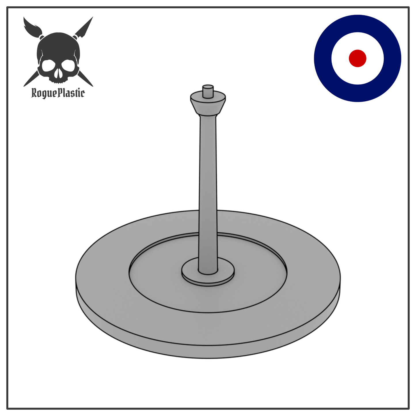 Scale Model Airplane Flight Stand With Roundel Base - Royal Air Force Type A