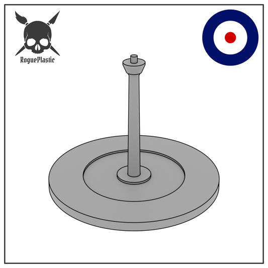 Scale Model Airplane Flight Stand With Roundel Base - Royal Air Force Type A
