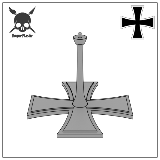 Scale Model Airplane Flight Stand With Roundel Base - The Iron Cross