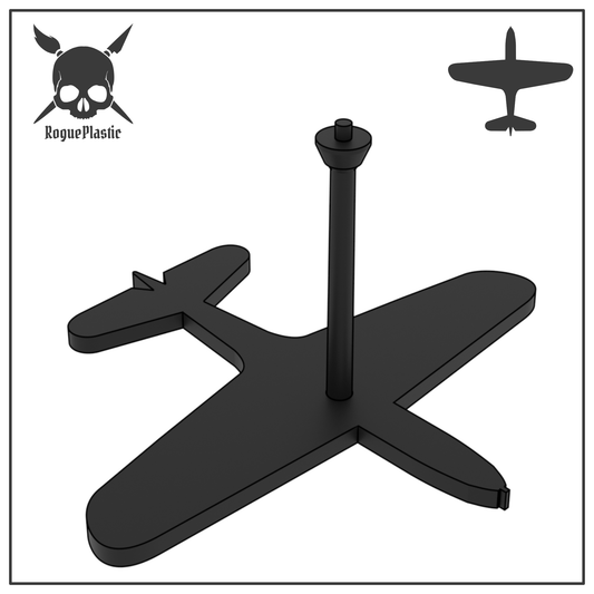 Scale Model Airplane Flight Stand With Silhouette Base - Bell P-39 Aircobra