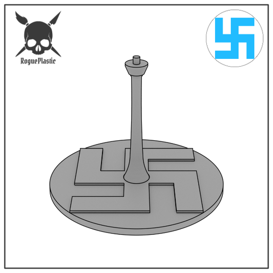 Scale Model Airplane Flight Stand With Roundel Base - Finnish Air Force (WW2)