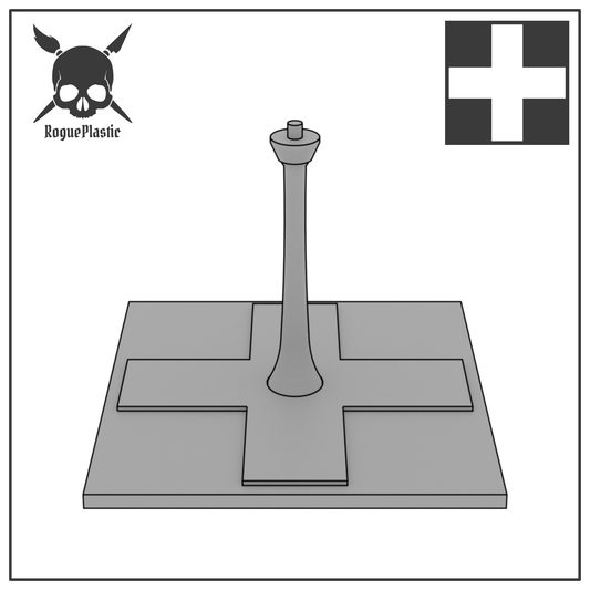 Scale Model Airplane Flight Stand With Roundel Base - Hungarian Air Force (WW2)