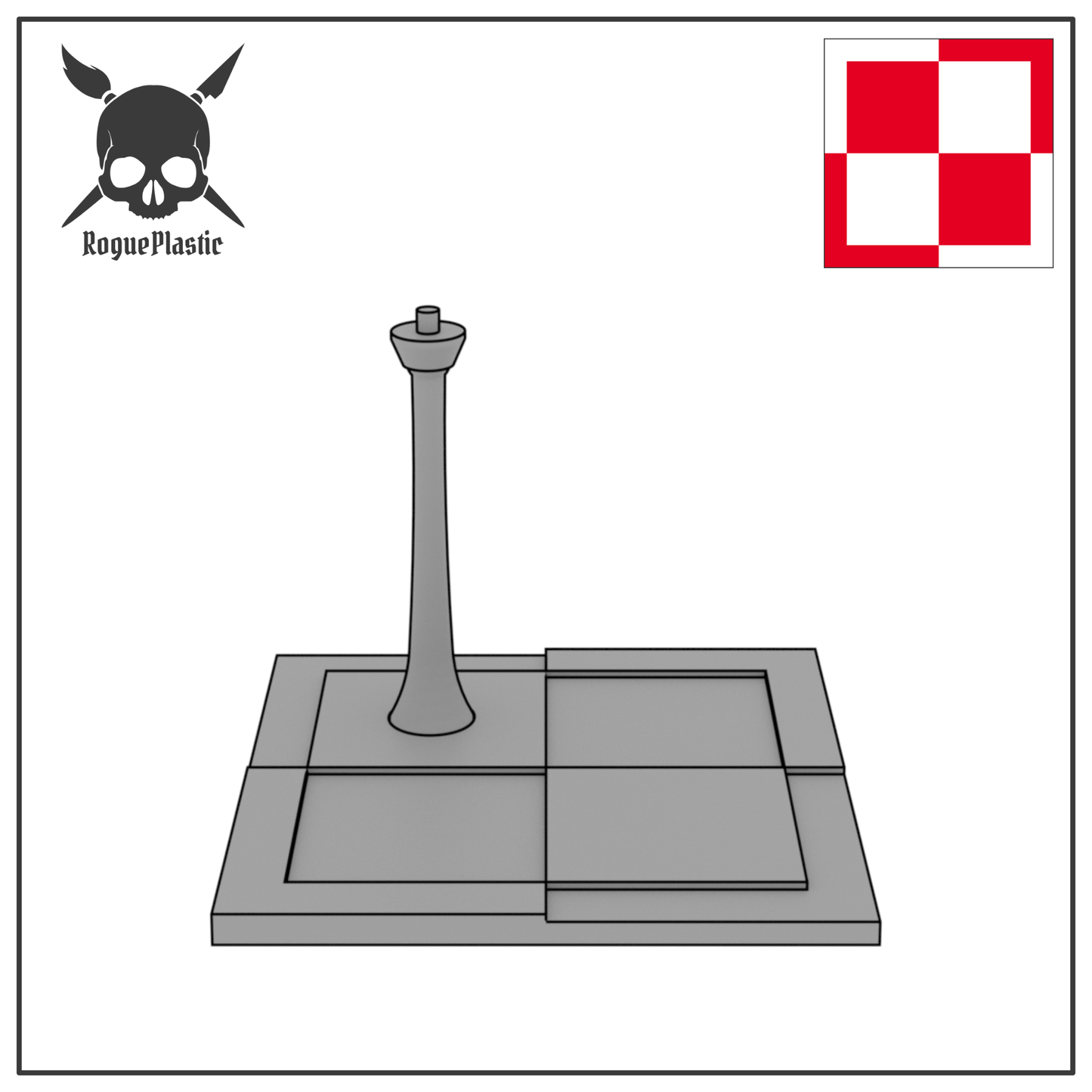 Scale Model Airplane Flight Stand With Roundel Base - Polish Air Force