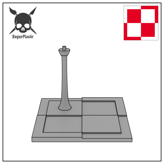 Scale Model Airplane Flight Stand With Roundel Base - Polish Air Force