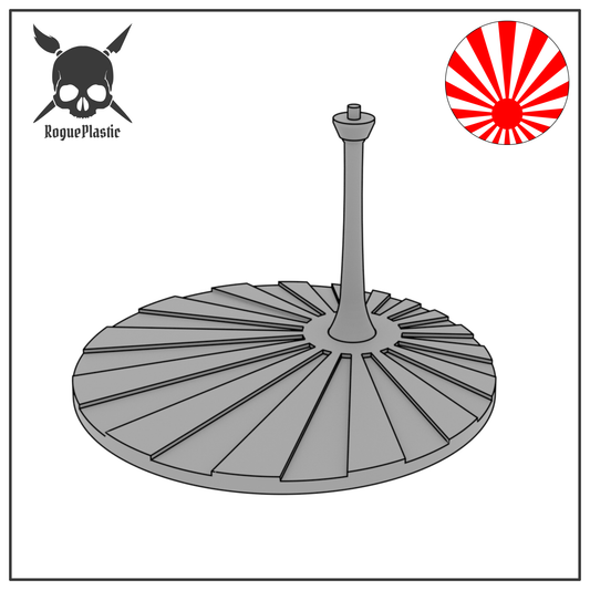 Scale Model Airplane Flight Stand With Roundel Base - Rising Sun
