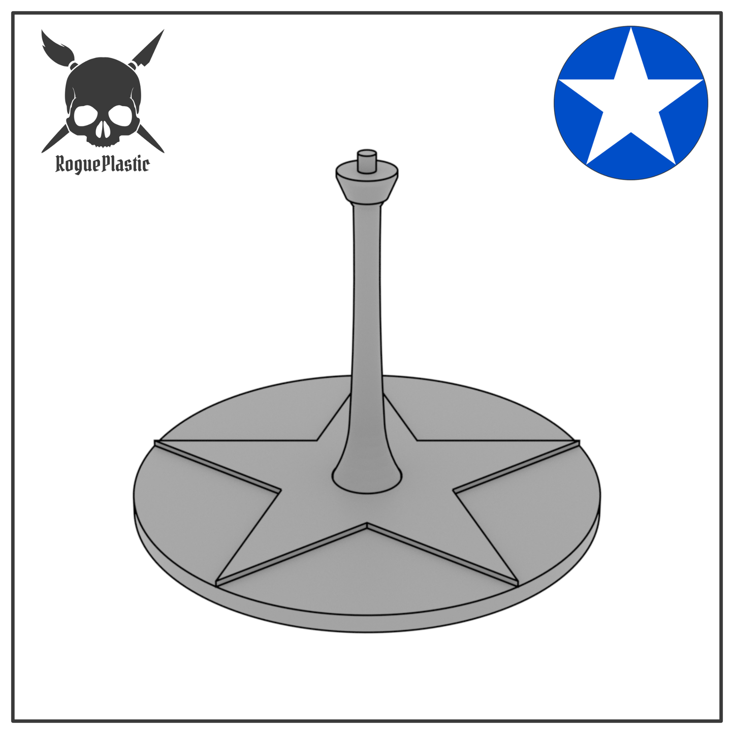 Scale Model Airplane Flight Stand With Roundel Base - United States Air Force
