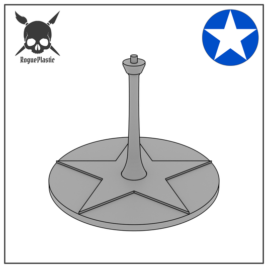Scale Model Airplane Flight Stand With Roundel Base - United States Air Force