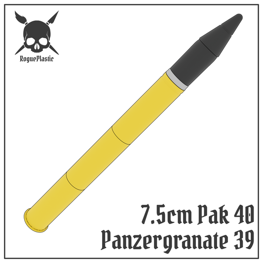 7.5cm Panzergranate 39 PaK 40 Full size Anti-Tank Round Replica