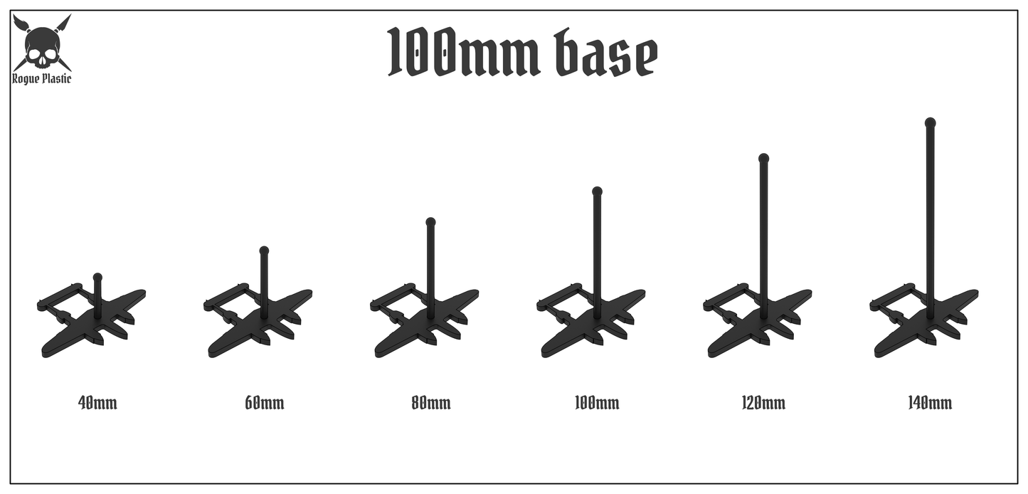 Scale Model Airplane Flight Stand With Silhouette Base - Lockheed P-38 Lightning