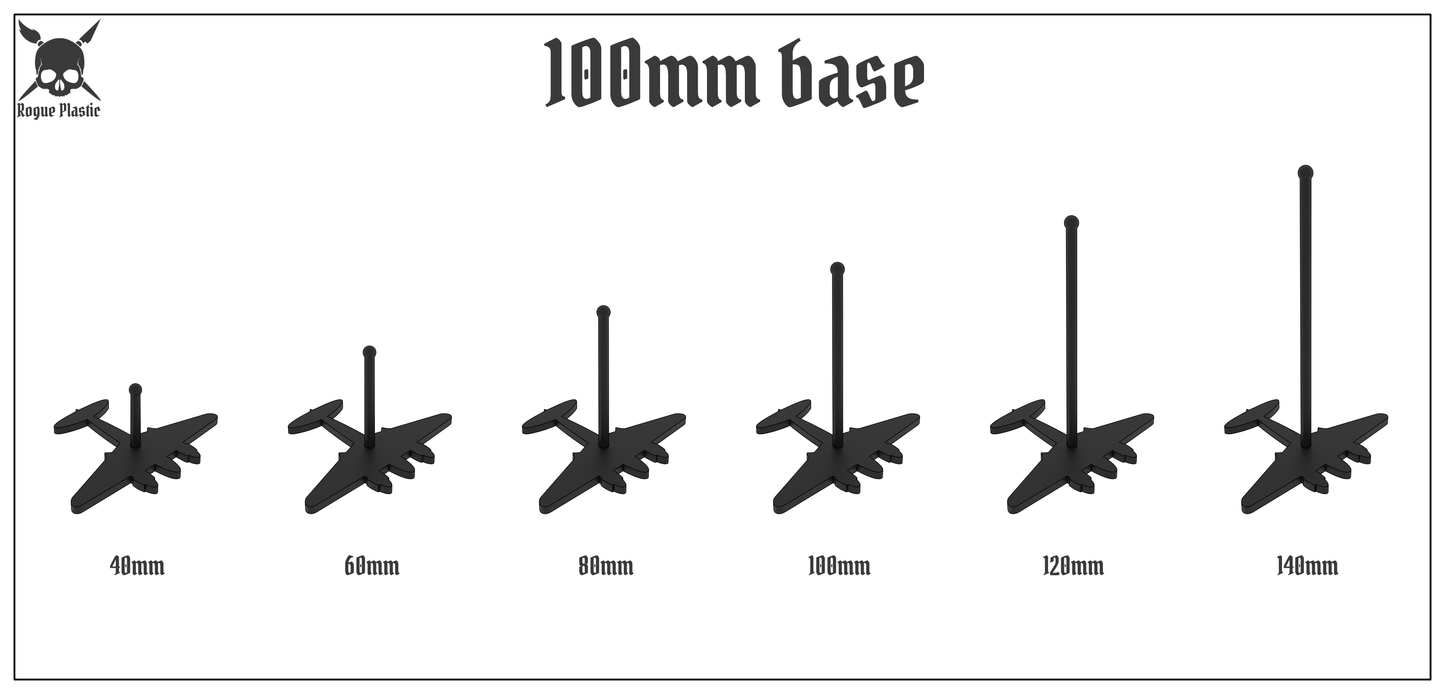 Scale Model Airplane Flight Stand With Silhouette Base - de Havilland Mosquito MkVI