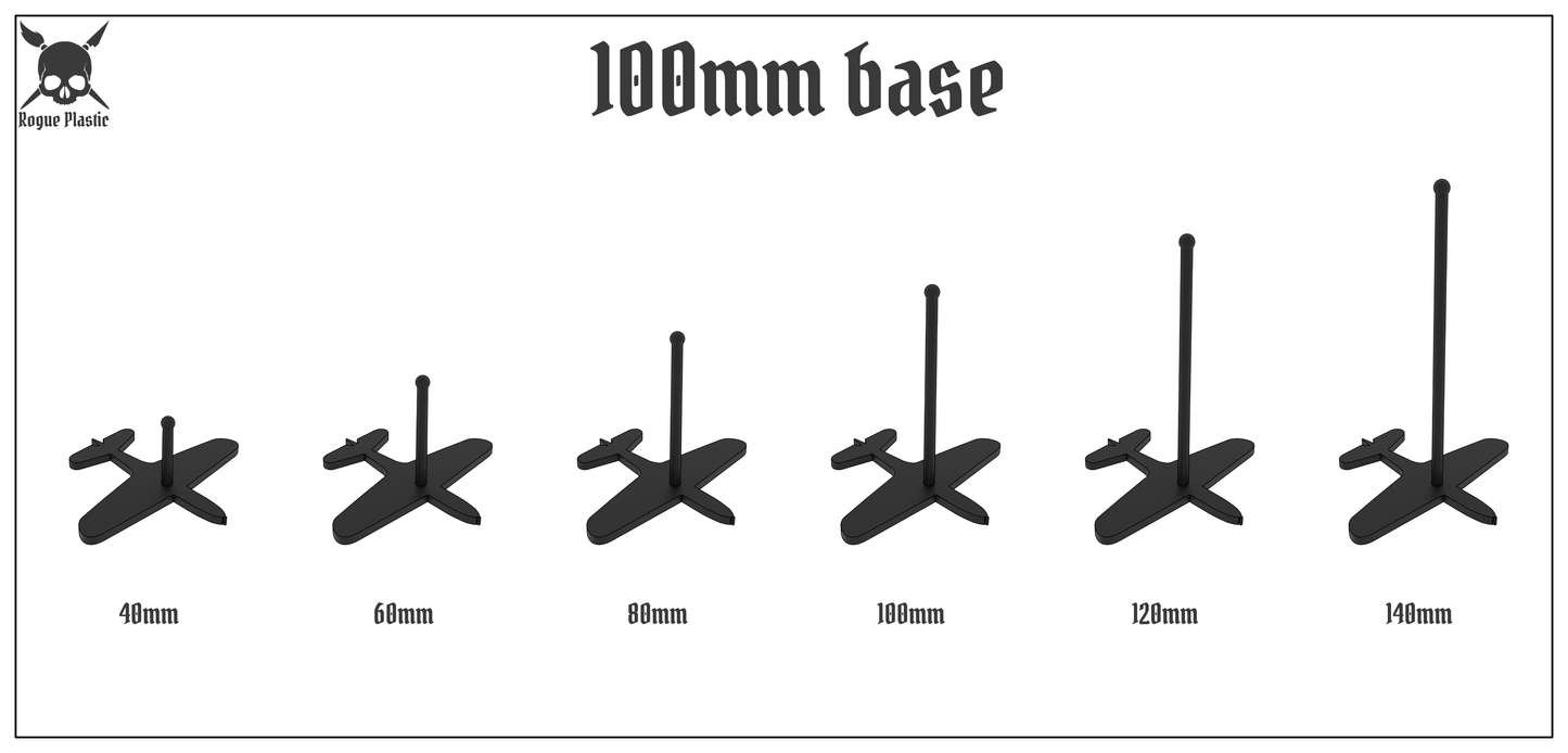 Scale Model Airplane Flight Stand With Silhouette Base - Bell P-39 Aircobra