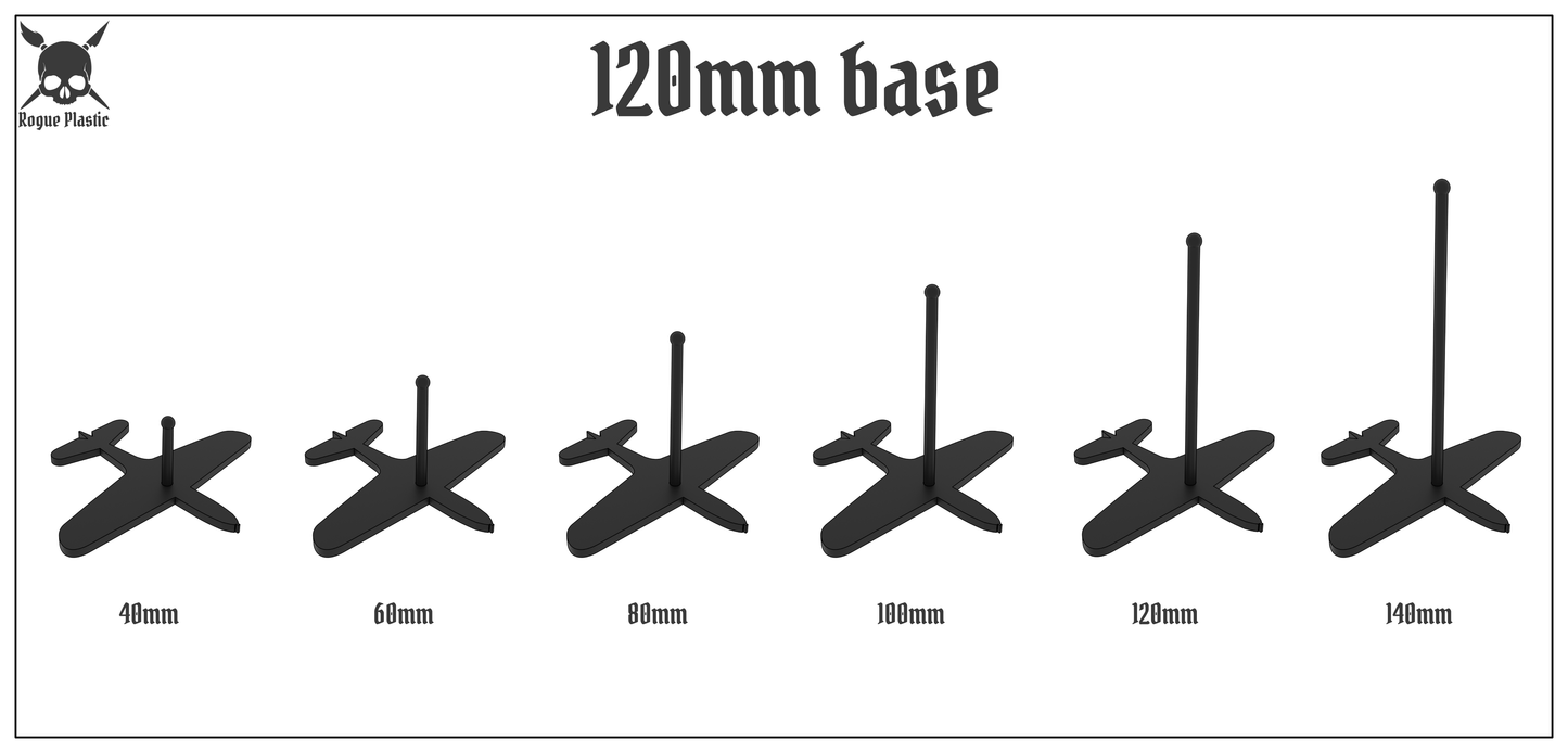 Scale Model Airplane Flight Stand With Silhouette Base - Bell P-39 Aircobra