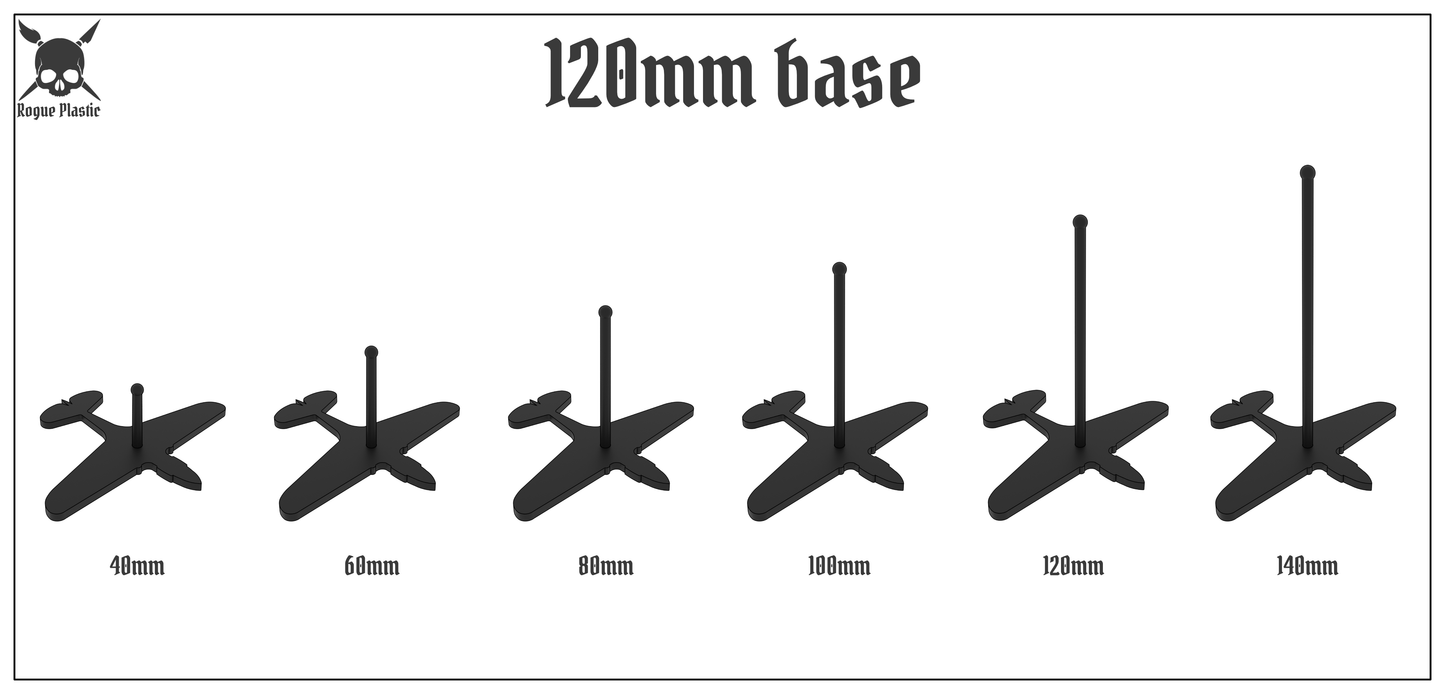 Scale Model Airplane Flight Stand With Silhouette Base - Curtiss P-40 Warhawk