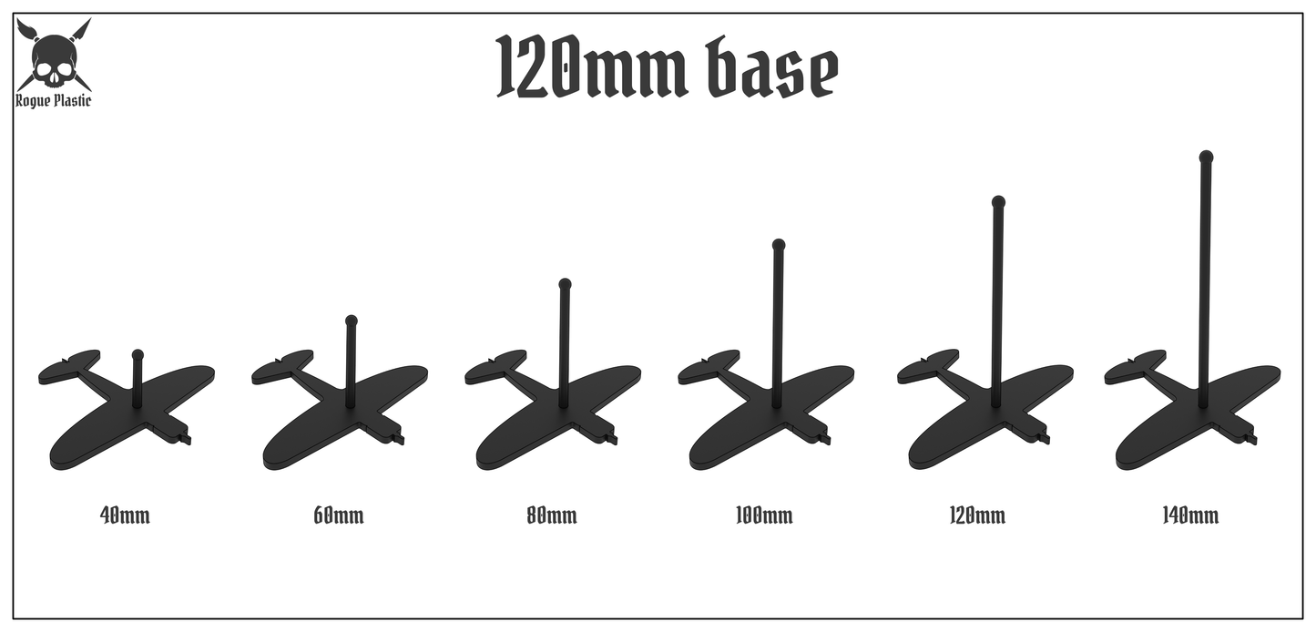 Scale Model Airplane Flight Stand With Silhouette Base - Republic P-47 Thunderbolt