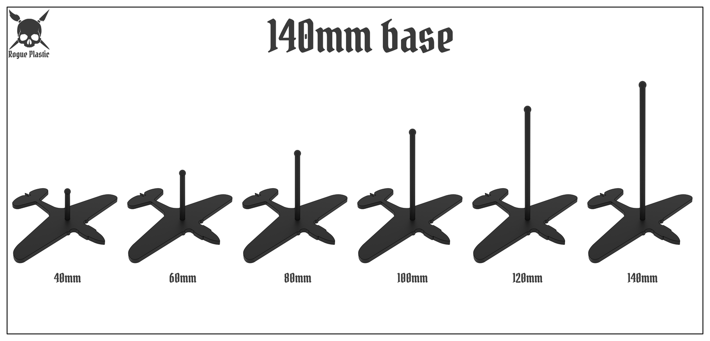 Scale Model Airplane Flight Stand With Silhouette Base - Curtiss P-40 Warhawk