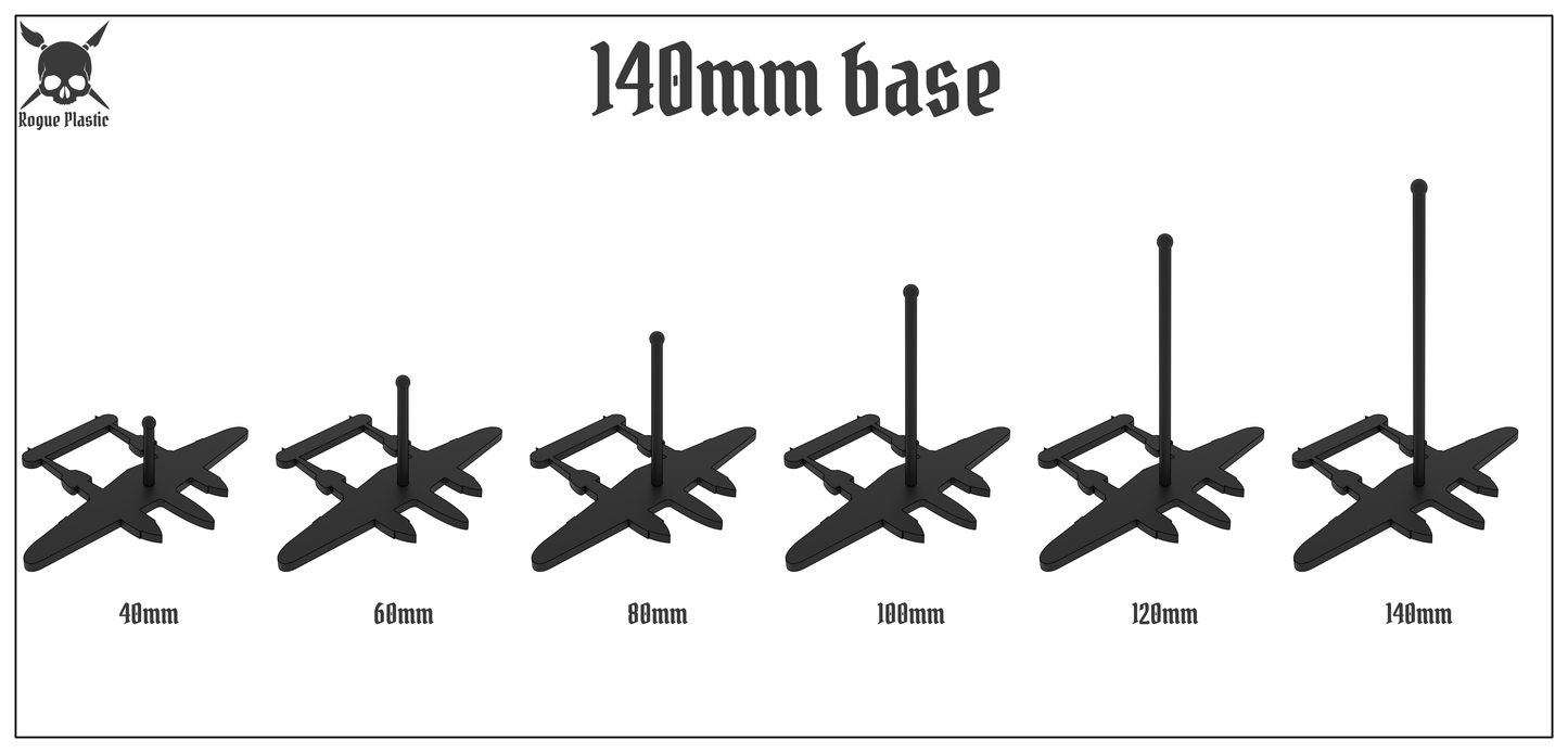 Scale Model Airplane Flight Stand With Silhouette Base - Lockheed P-38 Lightning