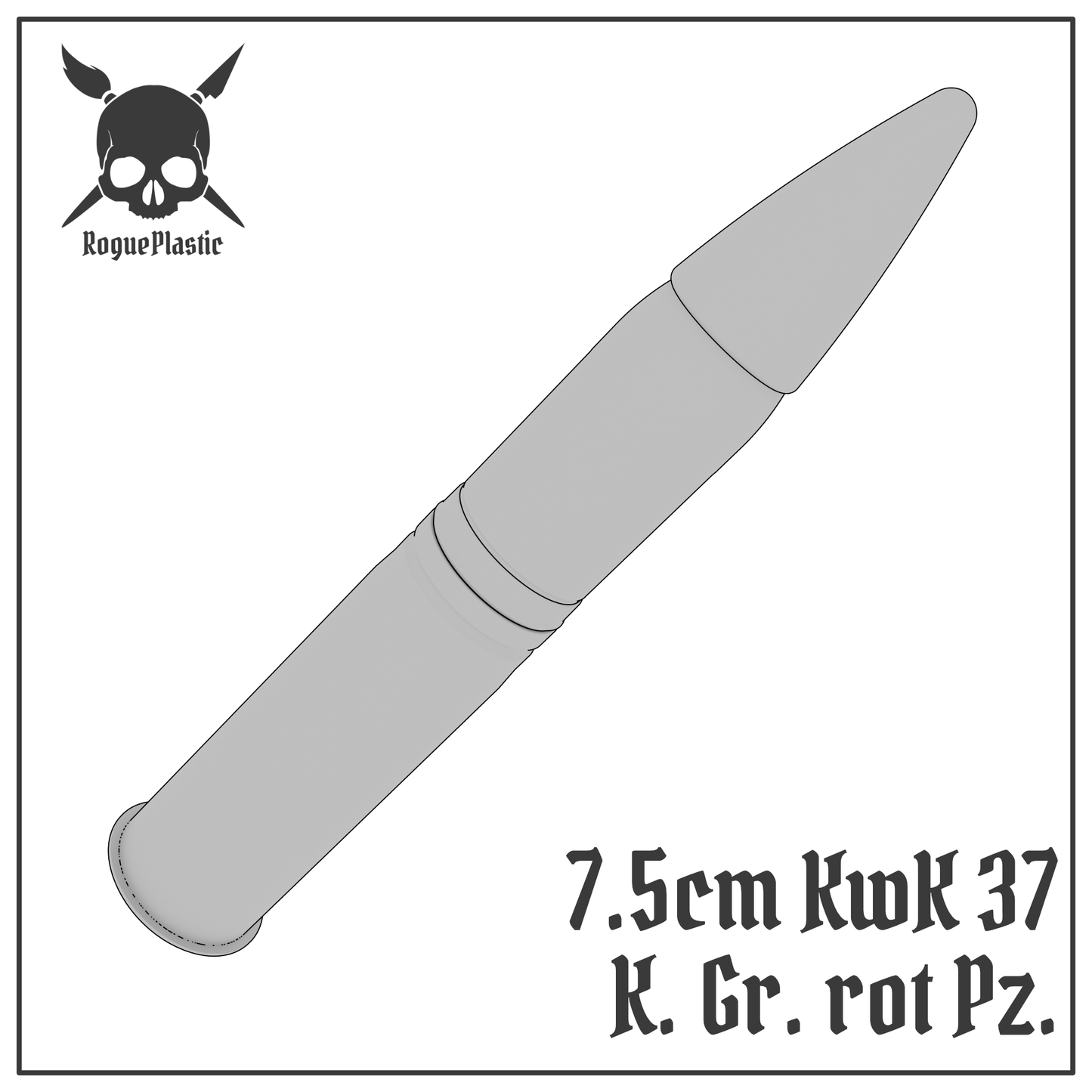 7.5cm Panzergranate KwK 37 Full size Tank Shell Replica