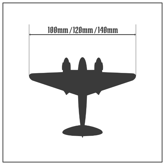 Scale Model Airplane Flight Stand With Silhouette Base - de Havilland Mosquito MkVI