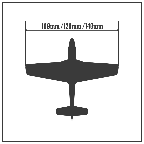 Scale Model Airplane Flight Stand With Silhouette Base - North American P-51 Mustang