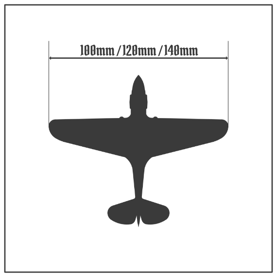 Scale Model Airplane Flight Stand With Silhouette Base - Curtiss P-40 Warhawk